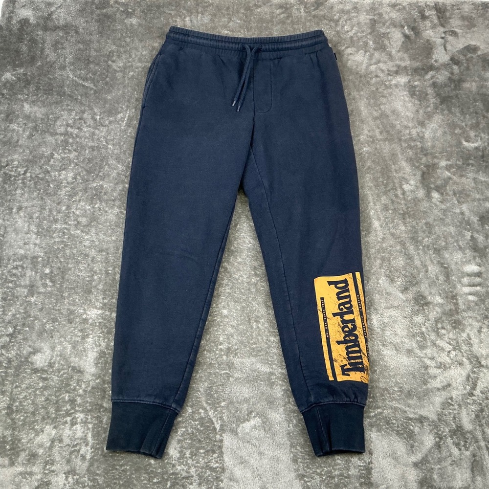 Timberland Navy Blue Jogger Sweatpants Logo Graphic Drawstring Waist Women's S P